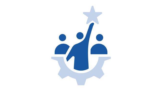 Illustration of people collaborating and striving for excellence